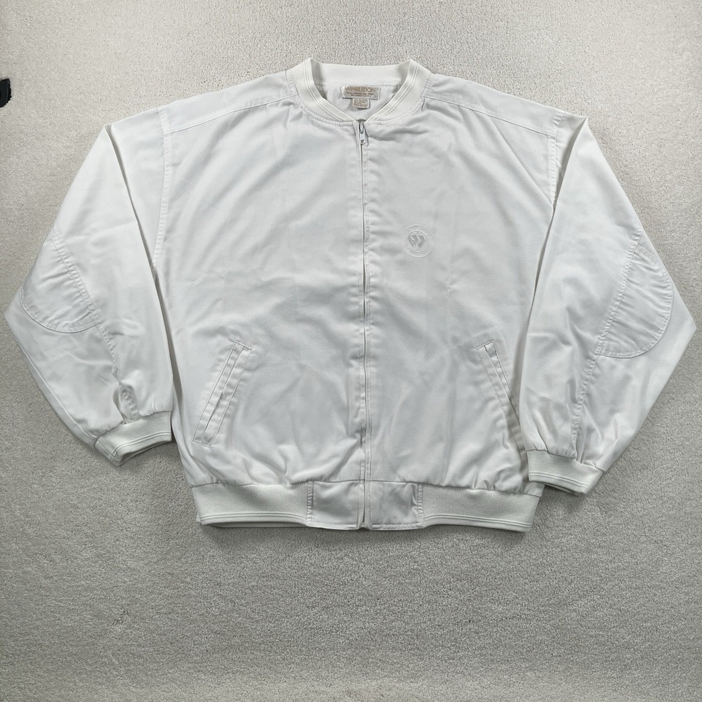 Vintage Wimbledon Bomber Jacket Men's L Zip Up The Championships Tennis Boxy 80s